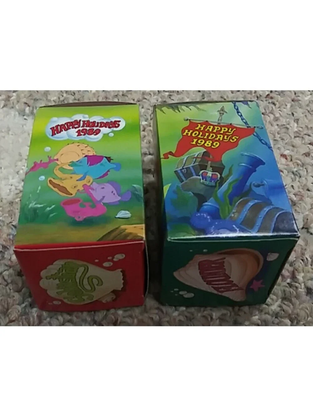 Disney The Little Mermaid Flounder and Sebastian Plush Christmas Ornaments McD
